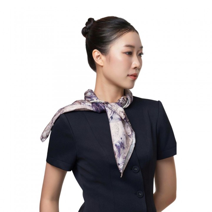 Khăn lụa vuông Huyền thạch mẫu thạch nâu khói  70*70cm